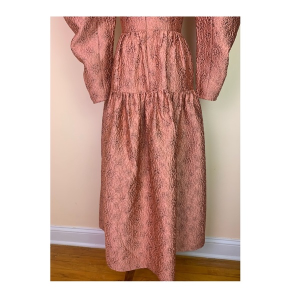 New! ULLA JOHNSON Jacquard Tiered Midi Dress - Picture 10 of 14